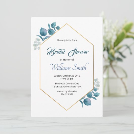 Floral Bridal Shower Kaart (Staand voorkant)