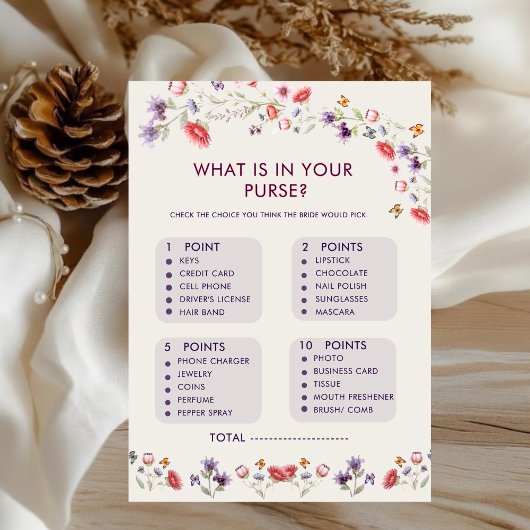 Floral Bridal Shower Purse Game New Chapter Theme