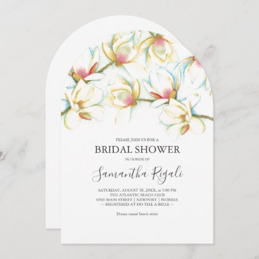 Floral Bridal Shower-uitnodigingen Kaart (Voorkant / Achterkant)