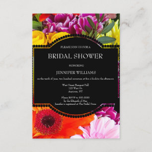 Floral Bridal Shower-uitnodigingen Kaart