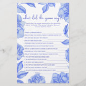 Floral Bridal shower What did the groom say  (Voorkant)