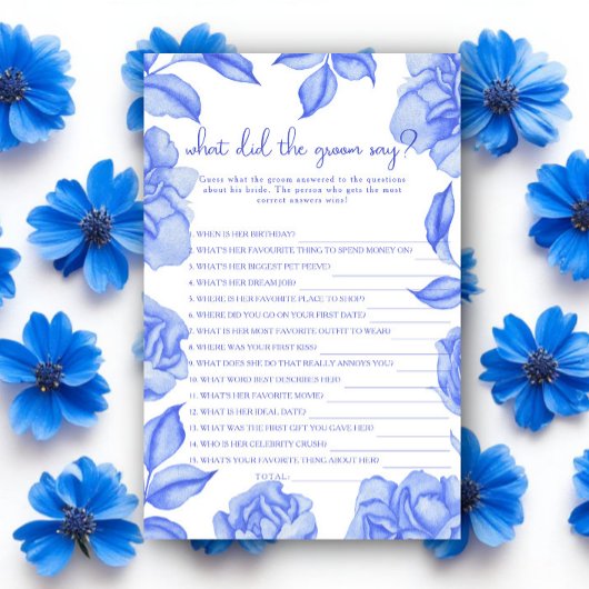 Floral Bridal shower What did the groom say 