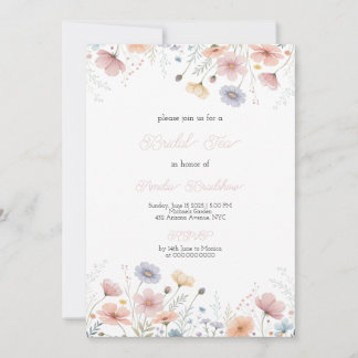 Floral Bridal Tea Invitation Spring Garden Party  Kaart