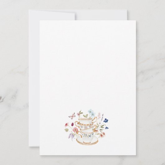 Floral Bridal Tea Kaart (Achterkant)