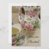 Floral Bridal Tea Party Invitation Kaart (Voorkant)