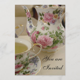 Floral Bridal Tea Party Invitation Kaart