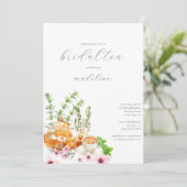 Floral Bridal Tea Vrijgezellenfeest Kaart (Staand voorkant)