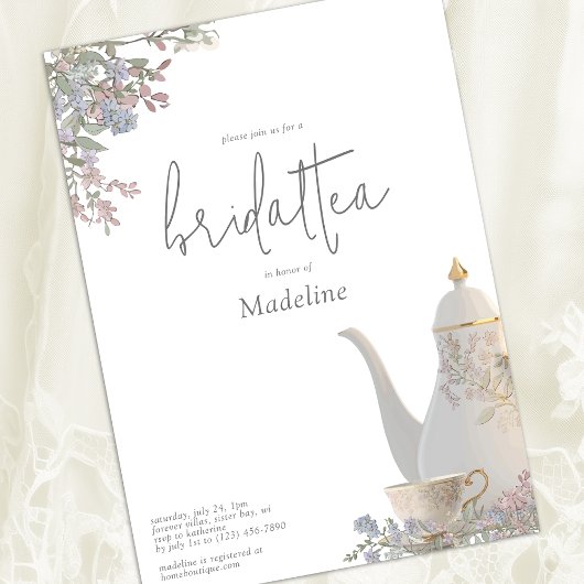 Floral Bridal Tea Vrijgezellenfeest Kaart
