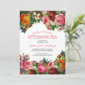 Floral | Bridal vanmiddag Tea Kaart (Staand voorkant)