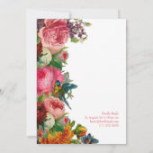 Floral | Bridal vanmiddag Tea Kaart (Achterkant)