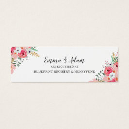 Floral Bridal Wedding Registry Plaats Kaarten Mini Visitekaartjes