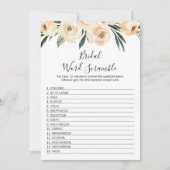 Floral Bridal Word Scramble Bride Showgame Kaart (Voorkant)