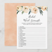 Floral Bridal Word Scramble Bride Showgame Kaart (Voorkant / Achterkant)