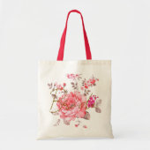 Floral Bride Bag - Elegant Pink Design Tote Bag (Voorkant)