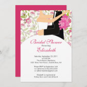 Floral Bride Bridal Shower Kaart (Voorkant / Achterkant)