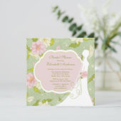 Floral Bride Bridal Shower Kaart (Staand voorkant)