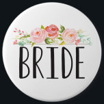 Floral | Bride Button<br><div class="desc">florale pin met "Bride".</div>