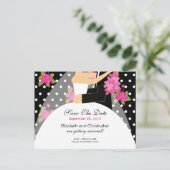 Floral Bride & Groom Save the Date Uitnodiging (Staand voorkant)