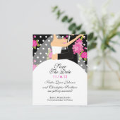 Floral Bride & Groom sparen de Uitnodiging van de  (Staand voorkant)