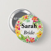 Floral Bride Ronde Button 5,7 Cm (Voorkant /achterkant)