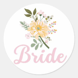 Floral Bride Ronde Sticker