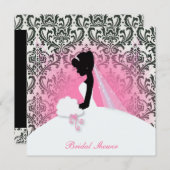 floral bride silhouet vrijgezellenfeest kaart (Voorkant / Achterkant)