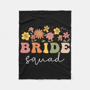 Floral Bride Squad Wildflower Wedding Bachelorette Fleece Deken