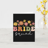 Floral Bride Squad Wildflower Wedding Bachelorette Kaart (Gele Bloem)