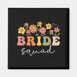 Floral Bride Squad Wildflower Wedding Bachelorette Magneet
