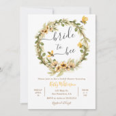 Floral Bride to Bee Bridal Shower Invitation Kaart (Voorkant)