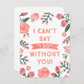 Floral Bridesmaid | Bridesmaid Kaart (Voorkant / Achterkant)