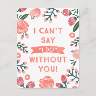 Floral Bridesmaid Bridesmaid Kaart