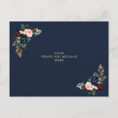 Floral Bridesmaid Dank je wel Uitnodiging Briefkaart (Achterkant)