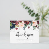 Floral Bridesmaid Dank je wel Uitnodiging Briefkaart (Staand voorkant)