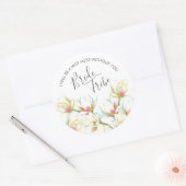 Floral Bridesmaid Gifts White Magnolia Ronde Sticker (Envelop)