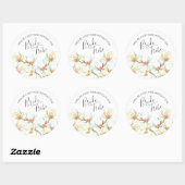 Floral Bridesmaid Gifts White Magnolia Ronde Sticker (Vel)