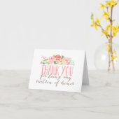 Floral Bridesmaid Matron of Honor Dankuwel Gevouwe Kaart (Gele Bloem)