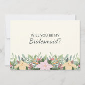 Floral Bridesmaid Proposal Wedding Card Kaart (Voorkant)