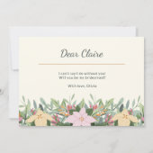 Floral Bridesmaid Proposal Wedding Card Kaart (Achterkant)