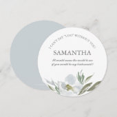 Floral Bridesmaid Voorstel Waterverf Groen wit Kaart (Voorkant / Achterkant)