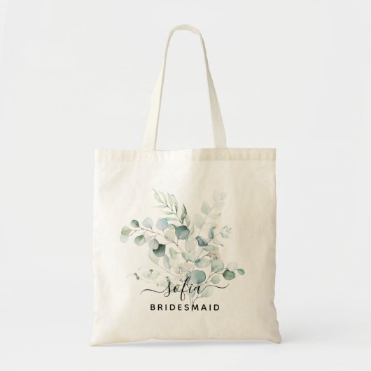Floral Bridesmaid Wedding Canvas tas Blue Green (Voorkant)