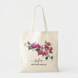 Floral Bridesmaid Wedding Canvas tas Pink Flowers