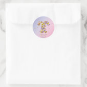 Floral brief T Ronde Sticker (Tas)