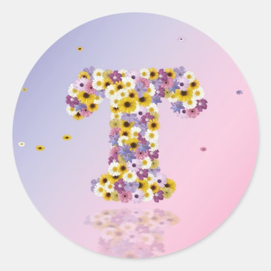 Floral brief T Ronde Sticker (Voorkant)