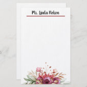 Floral Briefpapier (Voorkant / Achterkant)