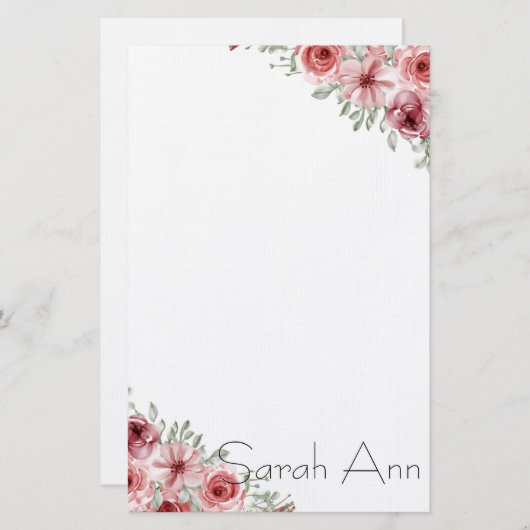 Floral Briefpapier (Voorkant / Achterkant)