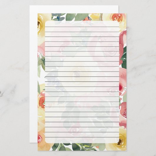 Floral Briefpapier (Voorkant / Achterkant)