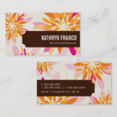 FLORAL Bright Modern dahlia geel sinaasappel roze Visitekaartje (Voorkant / Achterkant)