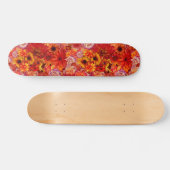 Floral Bright Rojo Bouquet Rich Red Hot Daisies Skateboard (Horizontaal)