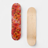 Floral Bright Rojo Bouquet Rich Red Hot Daisies Skateboard (Voorkant)